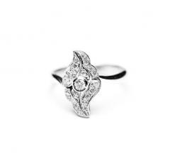 Prsten s dijamantima (14K/585 ručni rad)