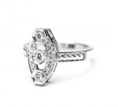 Prsten s dijamantima (14K/585 ručni rad)