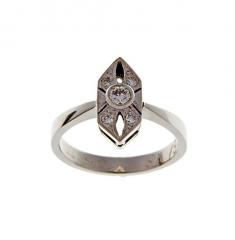 Prsten s dijamantima (14K/585 ručni rad)