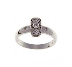 Prsten s dijamantima (14K/585 ručni rad)