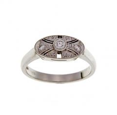 Prsten s dijamantima (14K/585 ručni rad)