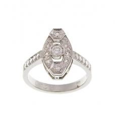 Prsten s dijamantima (14K/585 ručni rad)